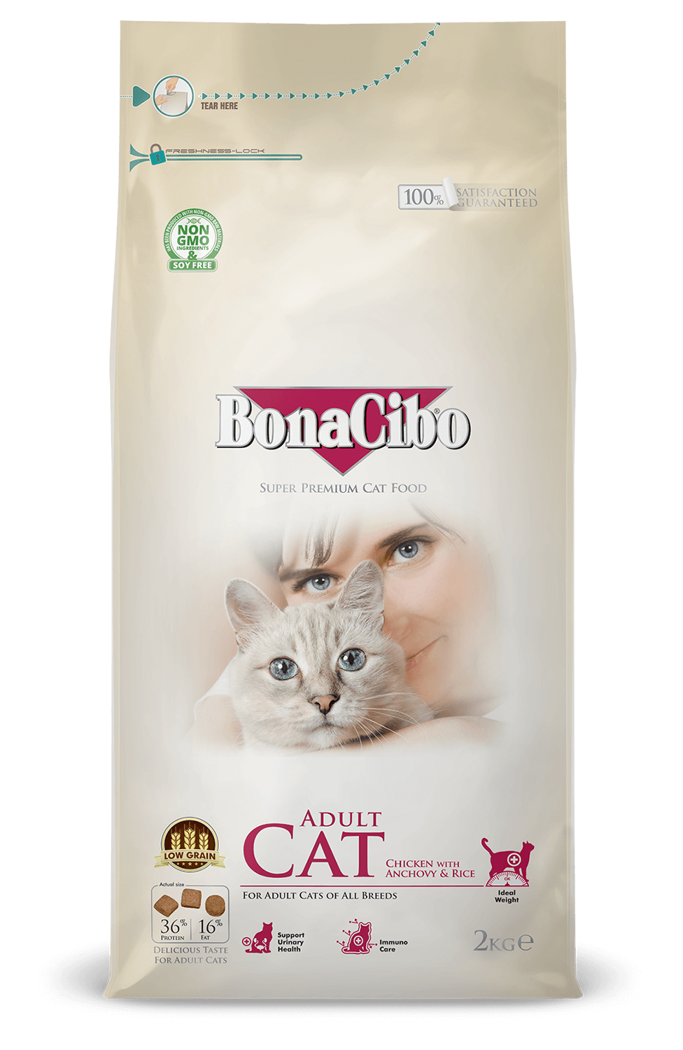 Bonacibo Adult Cat Food Chicken and Rice - 2 KG
