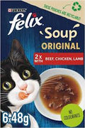 Felix Soup Tender Strips with Beef, Chicken & Lamb 6x48g
