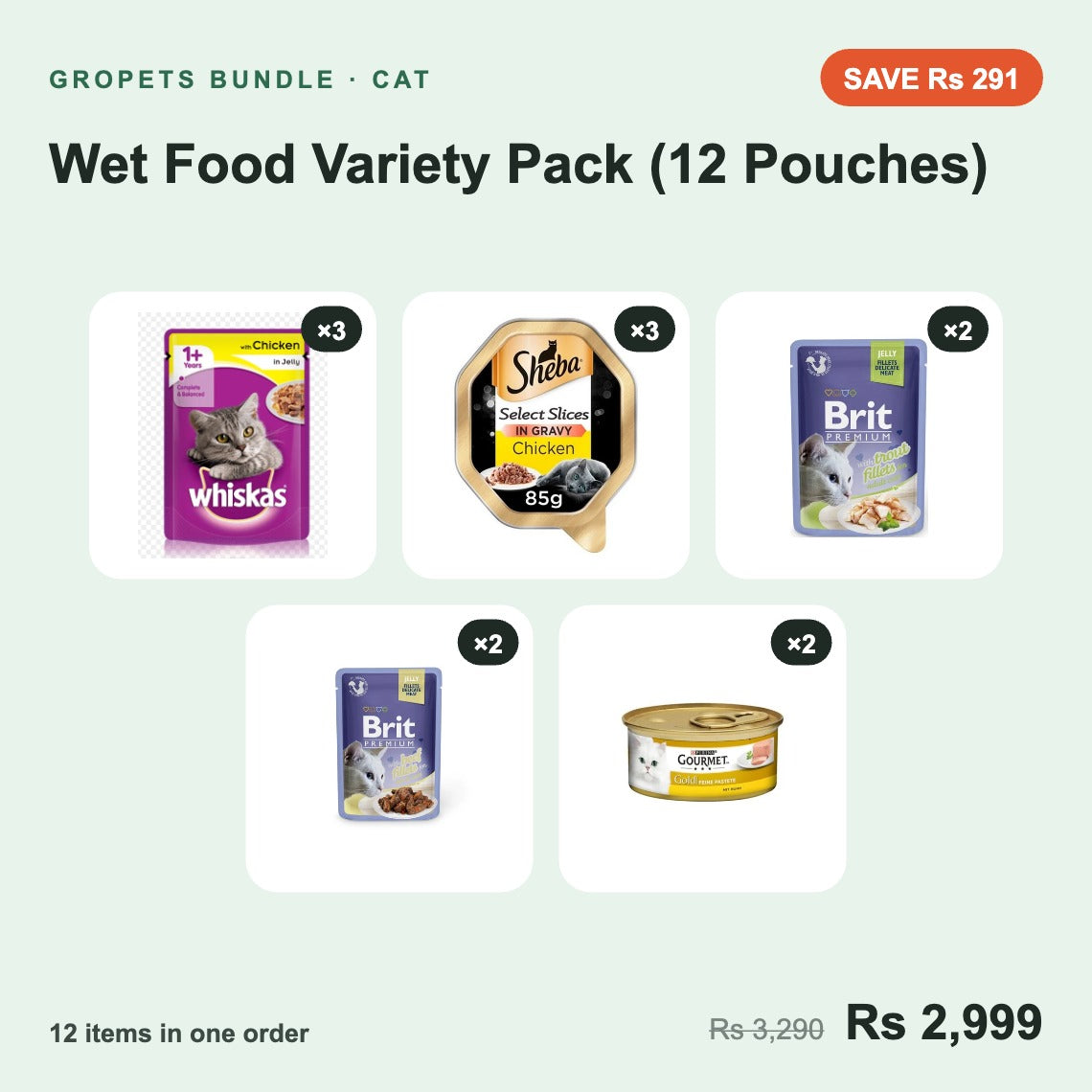 Wet Food Variety Pack (12 Pouches) bundle